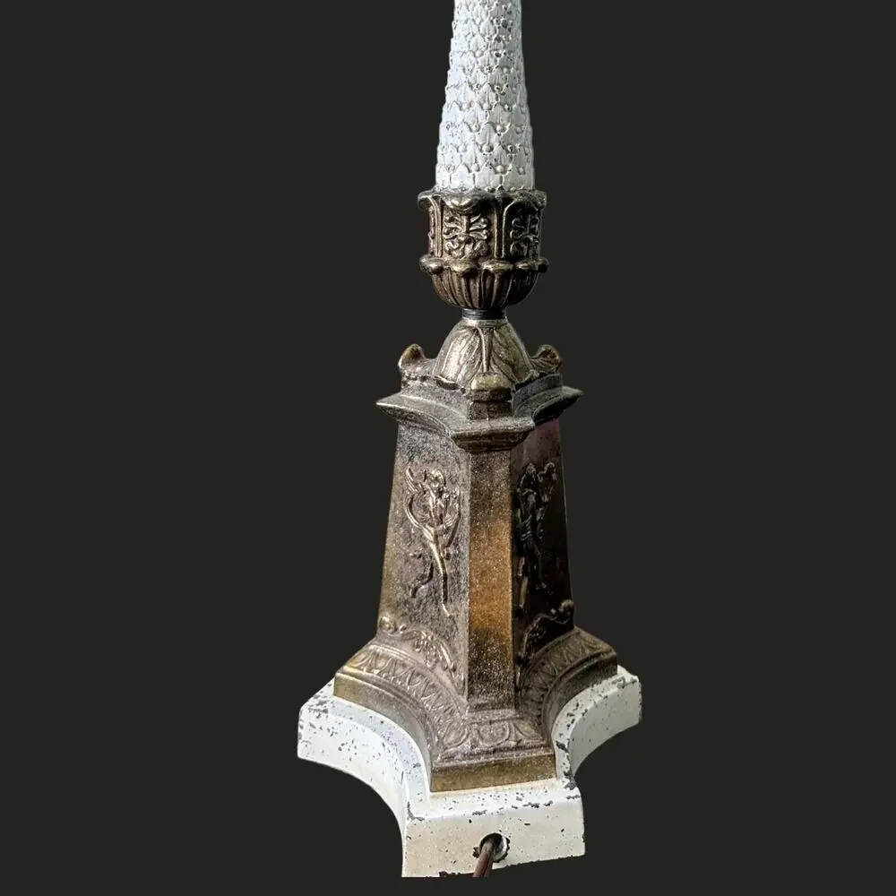 Vintage Heavy Brass Candelabra Table Lamp 3 Arm USA Stiffel Style